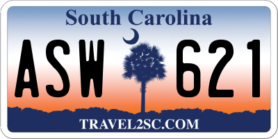 SC license plate ASW621