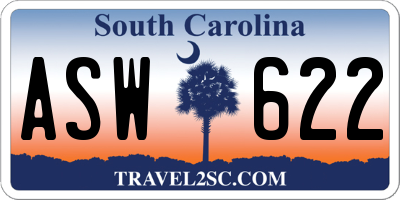 SC license plate ASW622