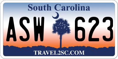 SC license plate ASW623