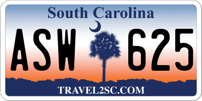SC license plate ASW625