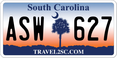 SC license plate ASW627