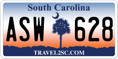 SC license plate ASW628