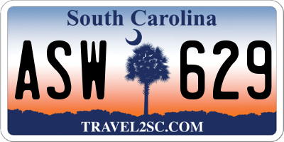 SC license plate ASW629