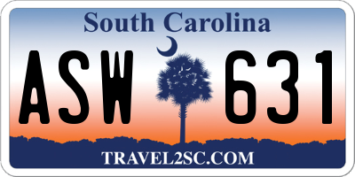 SC license plate ASW631