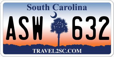 SC license plate ASW632