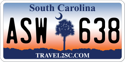 SC license plate ASW638