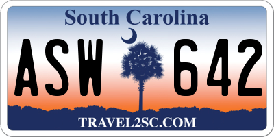SC license plate ASW642