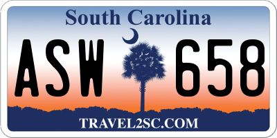 SC license plate ASW658