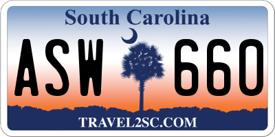 SC license plate ASW660