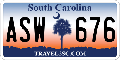 SC license plate ASW676
