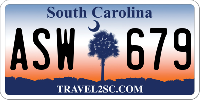 SC license plate ASW679