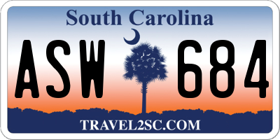 SC license plate ASW684