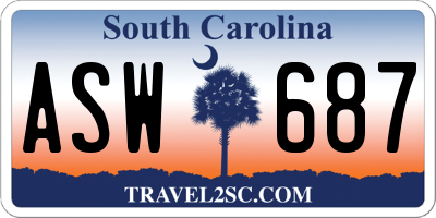 SC license plate ASW687