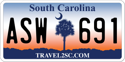 SC license plate ASW691