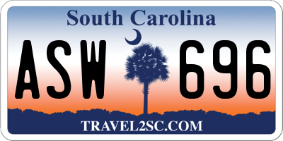 SC license plate ASW696