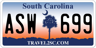 SC license plate ASW699