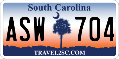 SC license plate ASW704