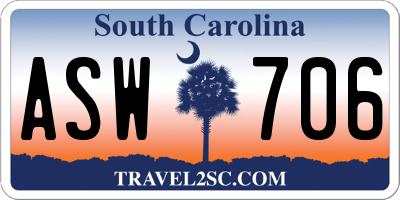 SC license plate ASW706