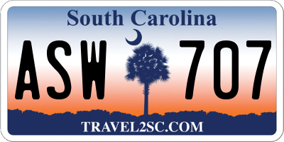 SC license plate ASW707
