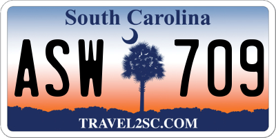 SC license plate ASW709