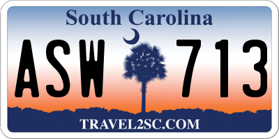SC license plate ASW713