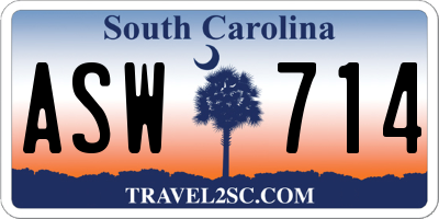SC license plate ASW714