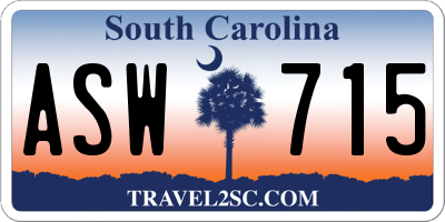 SC license plate ASW715