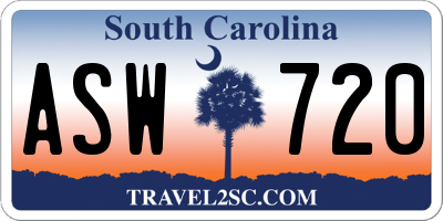 SC license plate ASW720