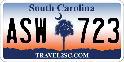 SC license plate ASW723