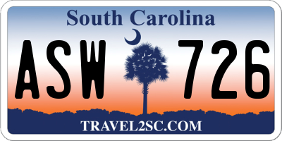 SC license plate ASW726