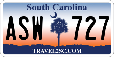 SC license plate ASW727