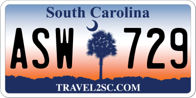 SC license plate ASW729