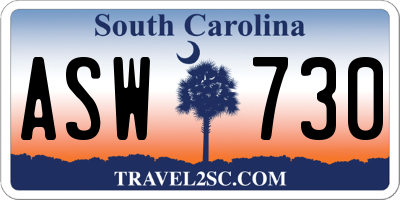 SC license plate ASW730