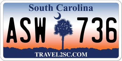 SC license plate ASW736