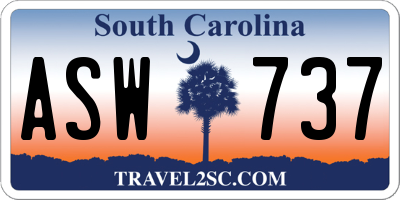 SC license plate ASW737
