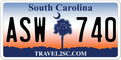SC license plate ASW740
