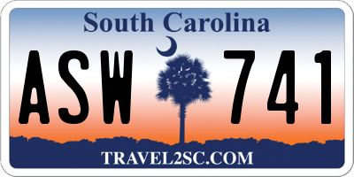 SC license plate ASW741