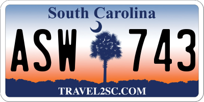 SC license plate ASW743