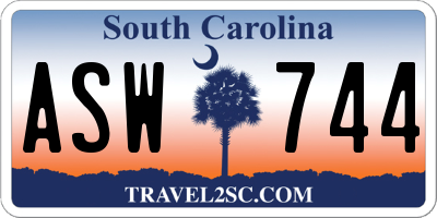 SC license plate ASW744