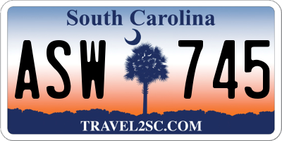 SC license plate ASW745