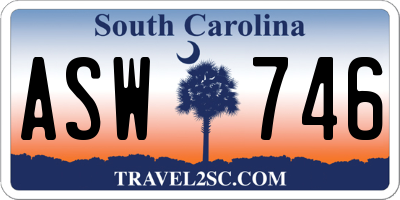 SC license plate ASW746