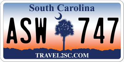 SC license plate ASW747