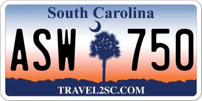 SC license plate ASW750