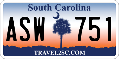SC license plate ASW751