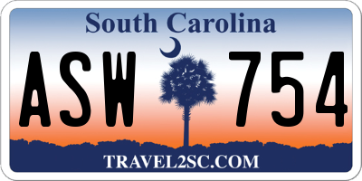SC license plate ASW754