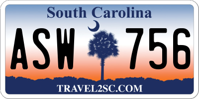 SC license plate ASW756