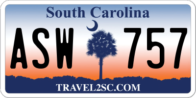 SC license plate ASW757
