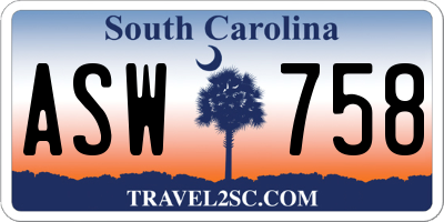 SC license plate ASW758