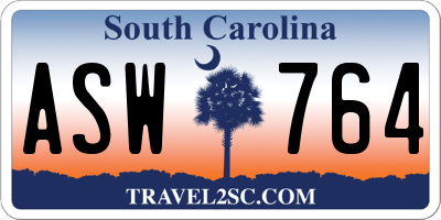 SC license plate ASW764