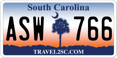 SC license plate ASW766